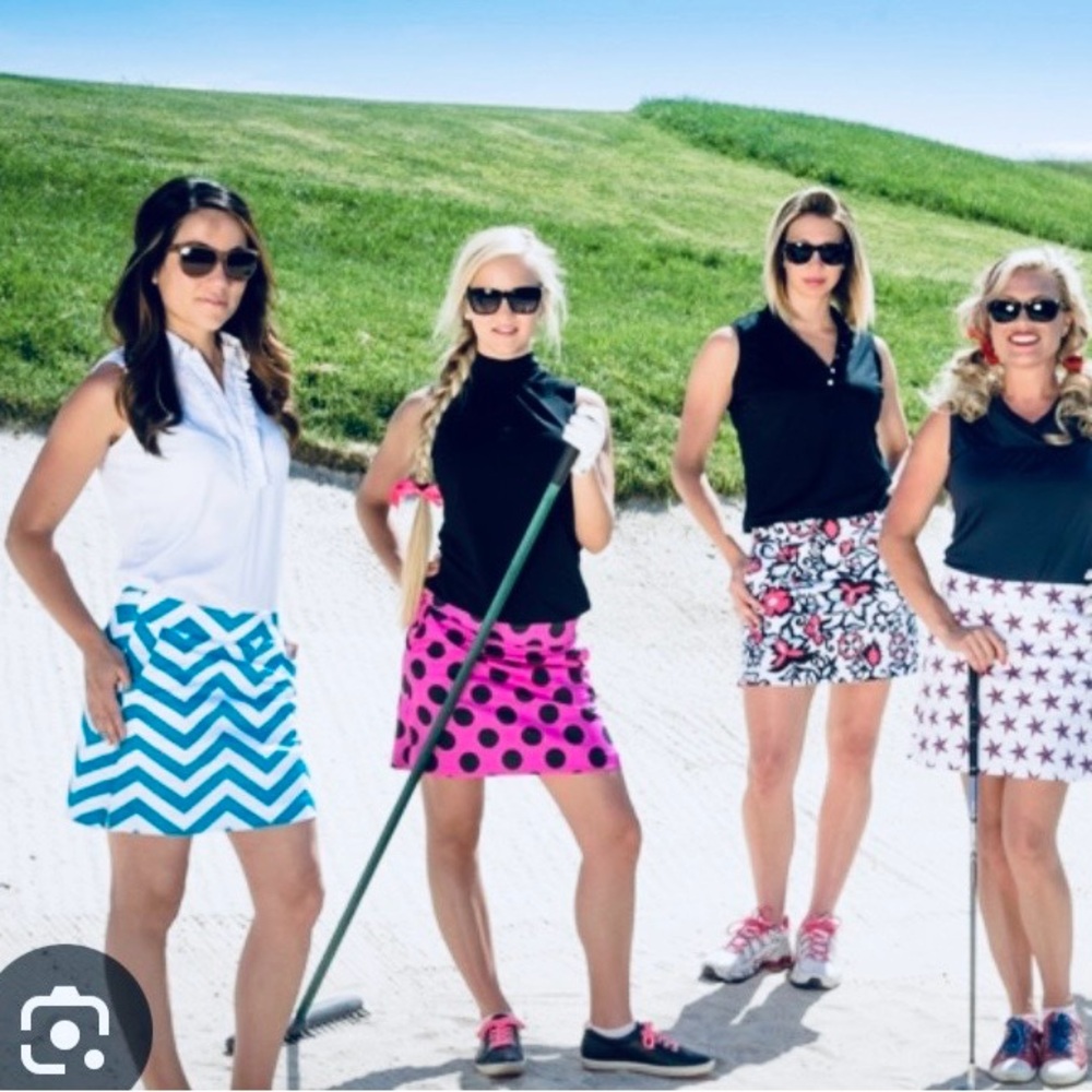 Haute Shit Golf  Blue and White Women's Skirt